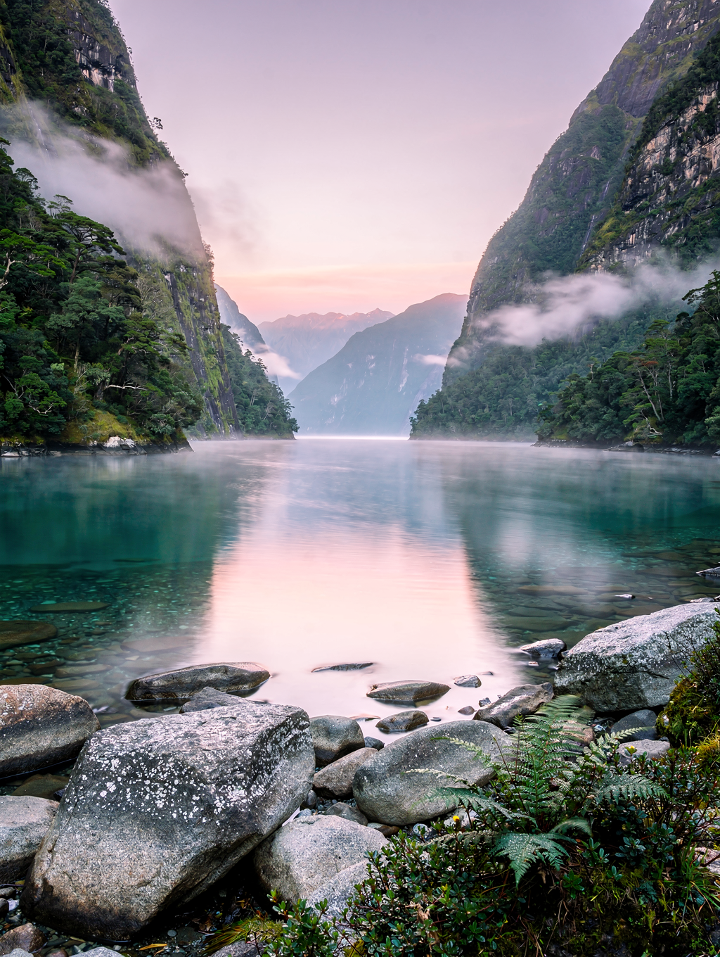 Aerial view of New Zealand fjords